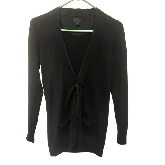 Banana Republic Sweaters - Banana Republic 100% Extra Fine Marino Wool Button Up Cardigan Sweater Black XS